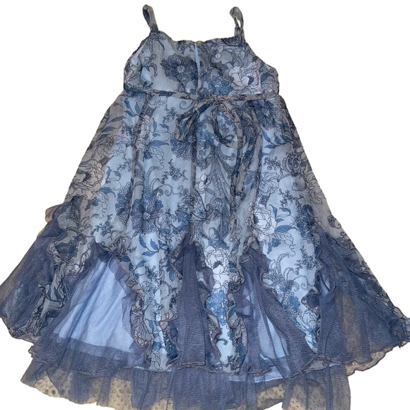 Biscotti Collection Little Girls Dress Floral Rosettes Sheer Lined Summer Dress - Picture 6 of 6